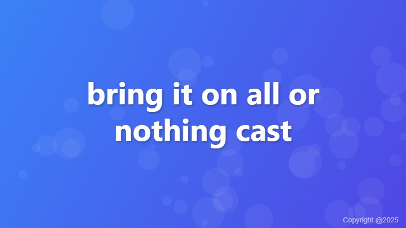 bring it on all or nothing cast